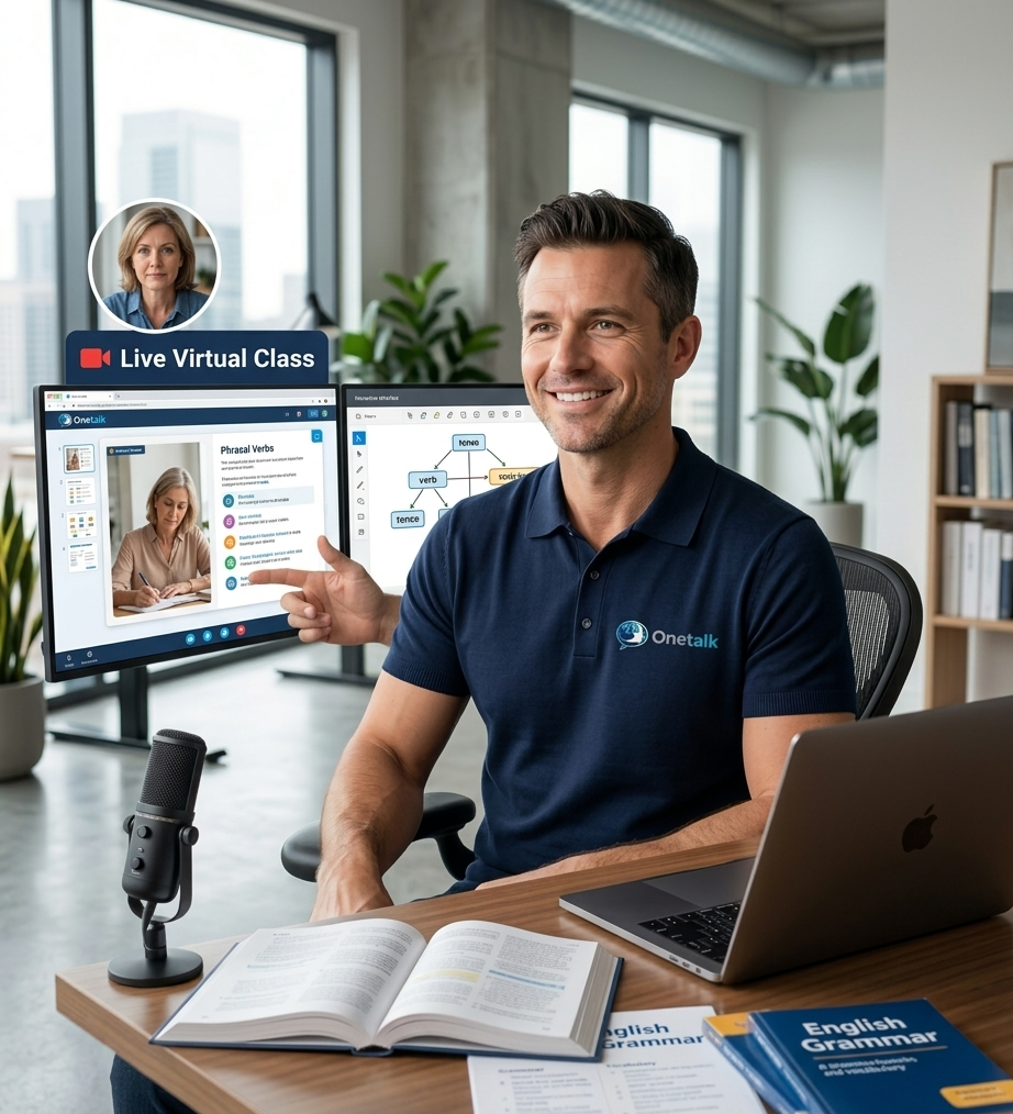 Profesor One Talk en clase interactiva corporativa